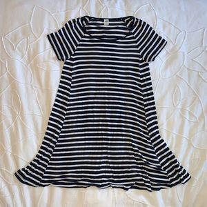 Navy and white striped t-shirt dress